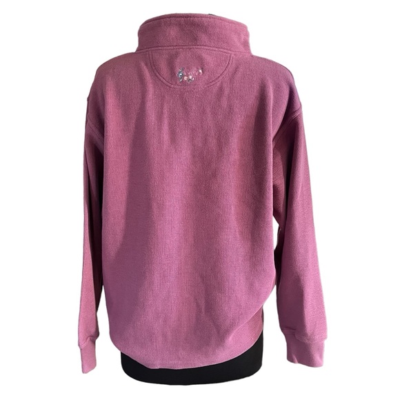 Vintage NEWPORT 1/4 button mock neck sweatshirt embroidered Cuffy’s Resortwear L - Picture 5 of 12